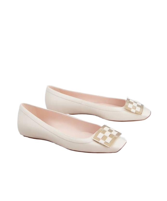 Roger Vivier Trompette Ballet Shoes In White