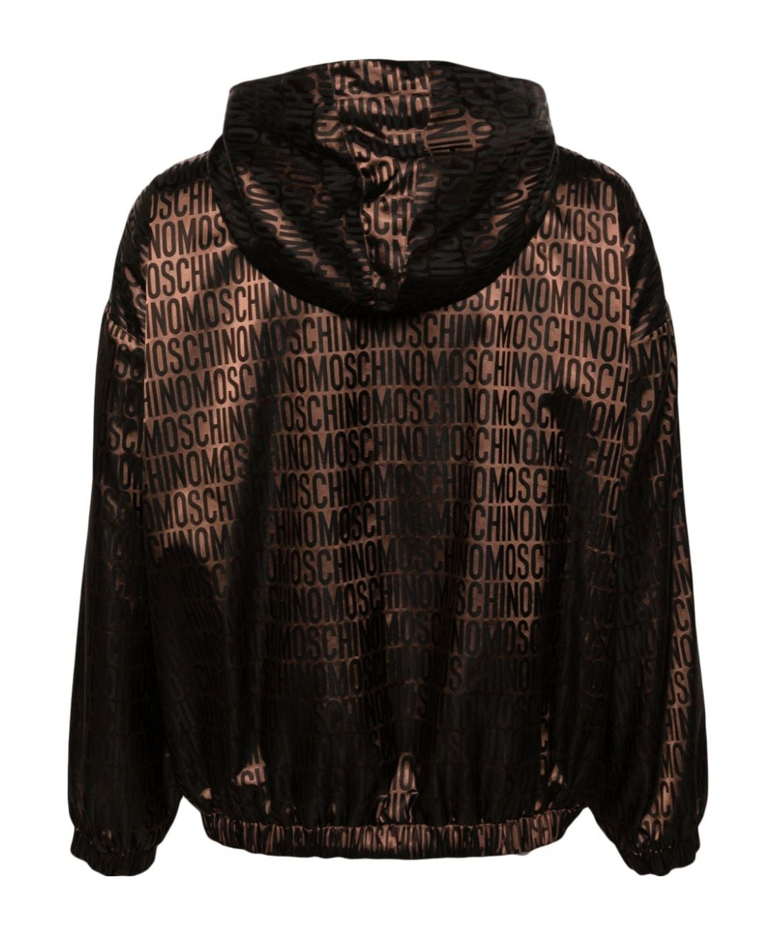 Moschino Monogram-jacquard Hooded Jacket In Black