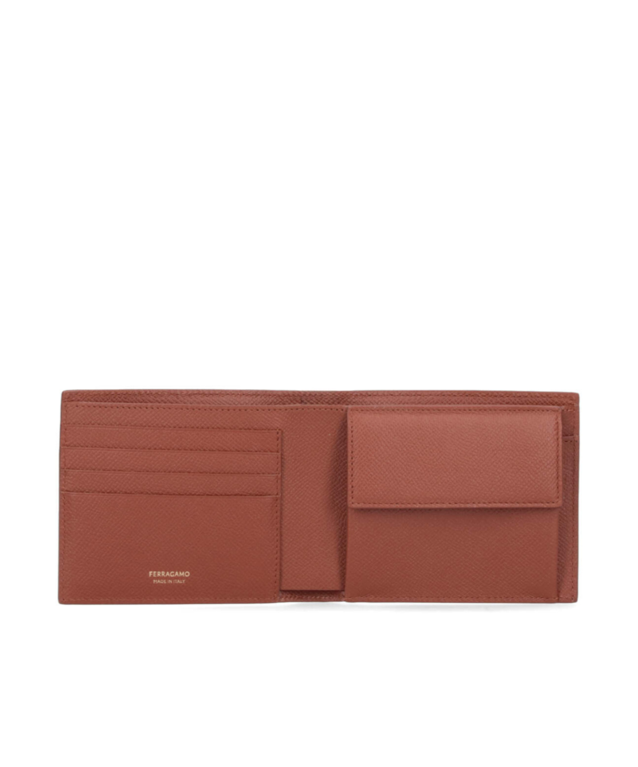 Ferragamo Salvatore Gancini Plaque Bi-fold Wallet In Brown