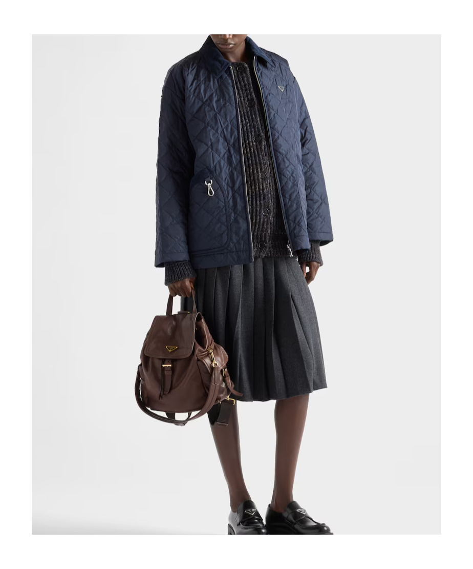 Prada Re-nylon Blouson Jacket In Blue