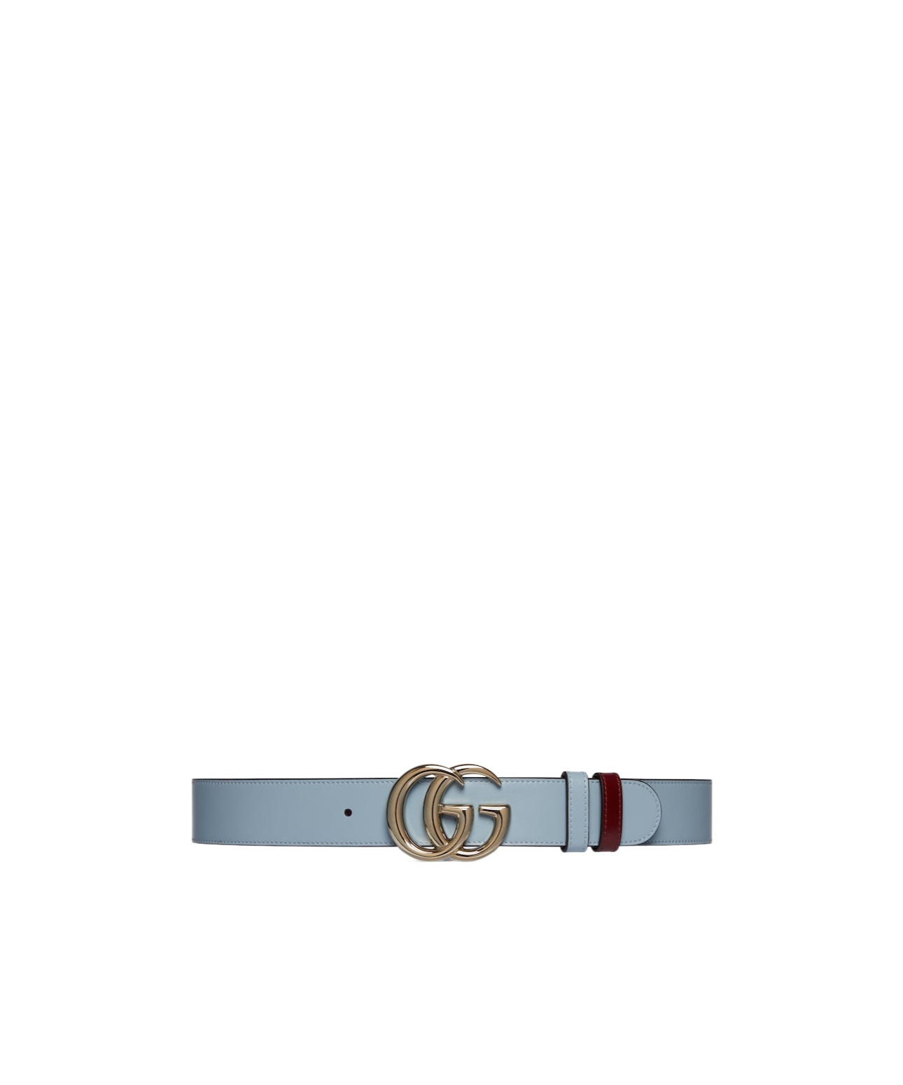 Gucci Gg Marmont Double-sided Belt In Light Blue