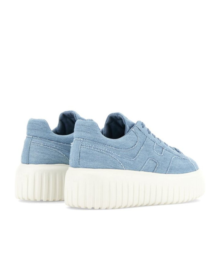 Hogan H Stripes Jeans Fabric Sneakers In Blue