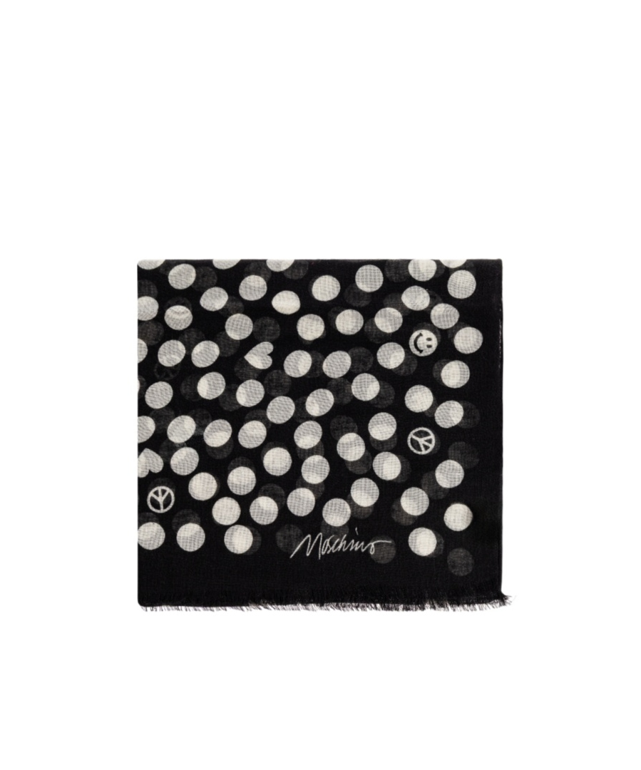 Moschino Polka-dot Pattern Scarf In Black