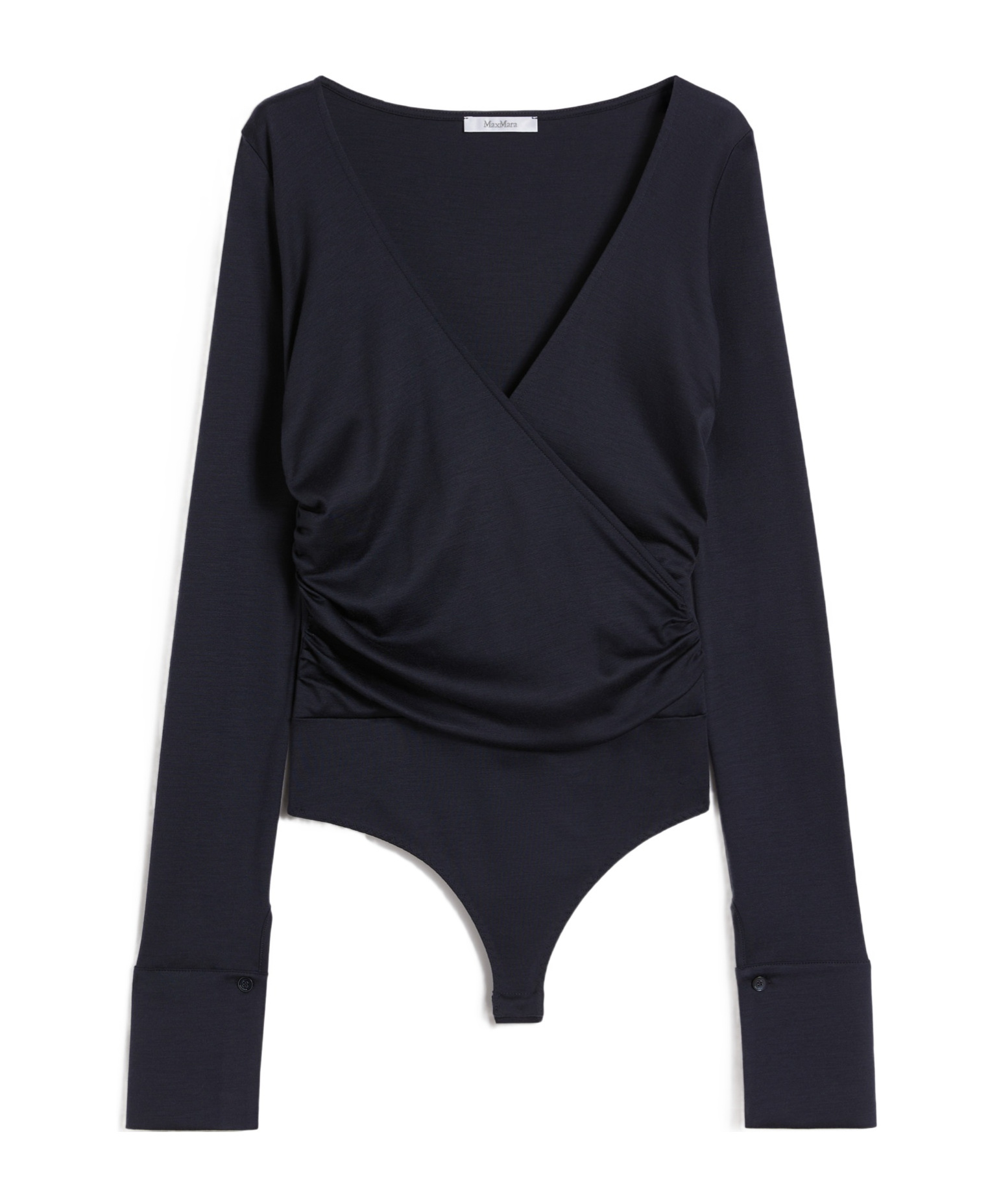 Max Mara Wool Jersey Bodysuit In Blue