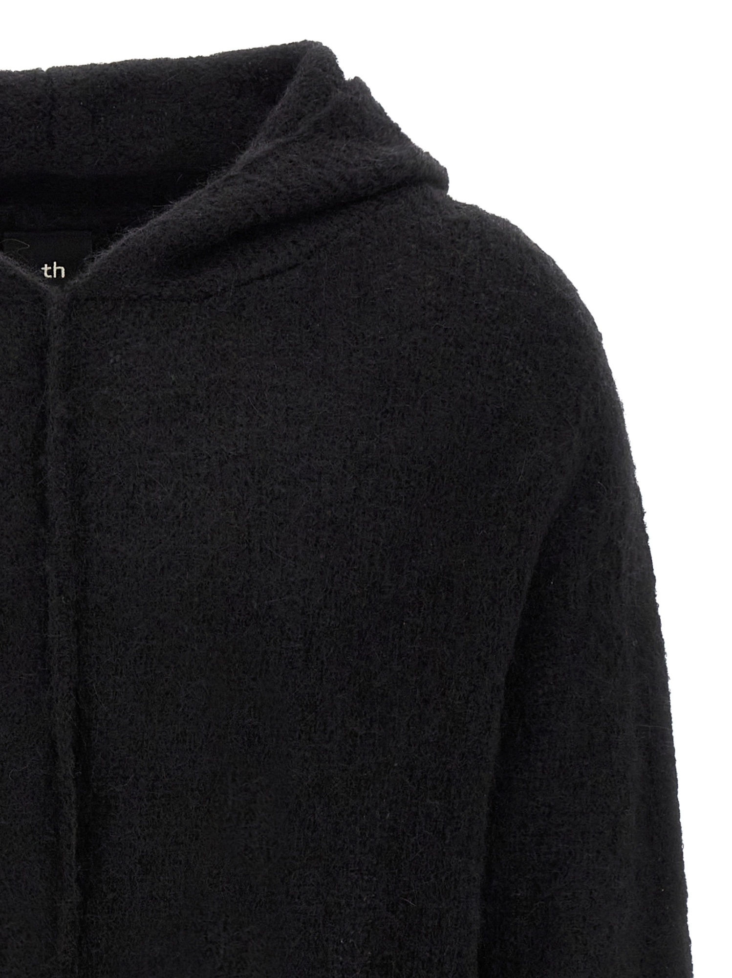 Thom Krom Alpaca Blend Hooded Sweater With Long Cuffed Sleeves In Black