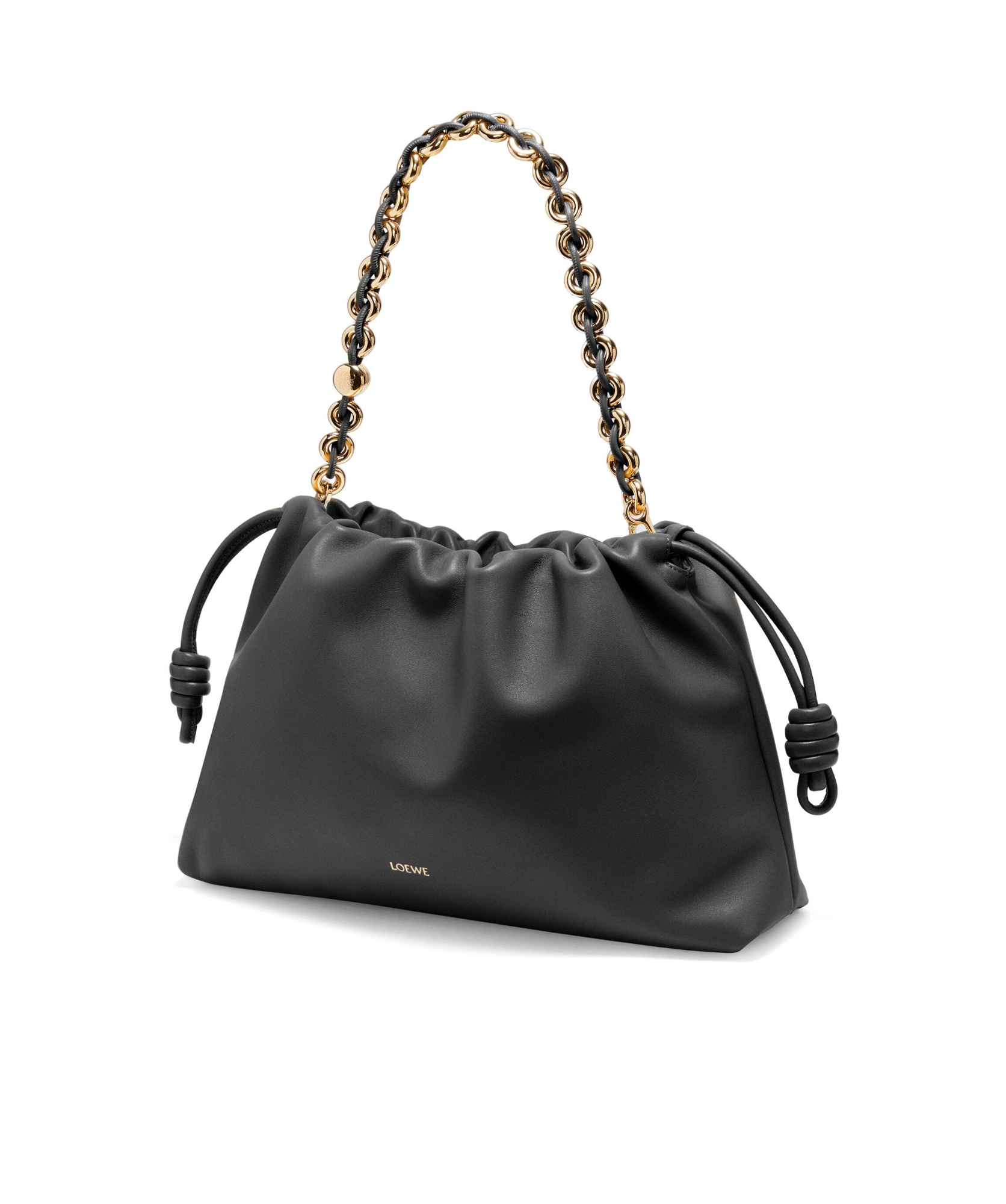 Loewe Flamenco Shoulder Bag In Smooth Leather In Black