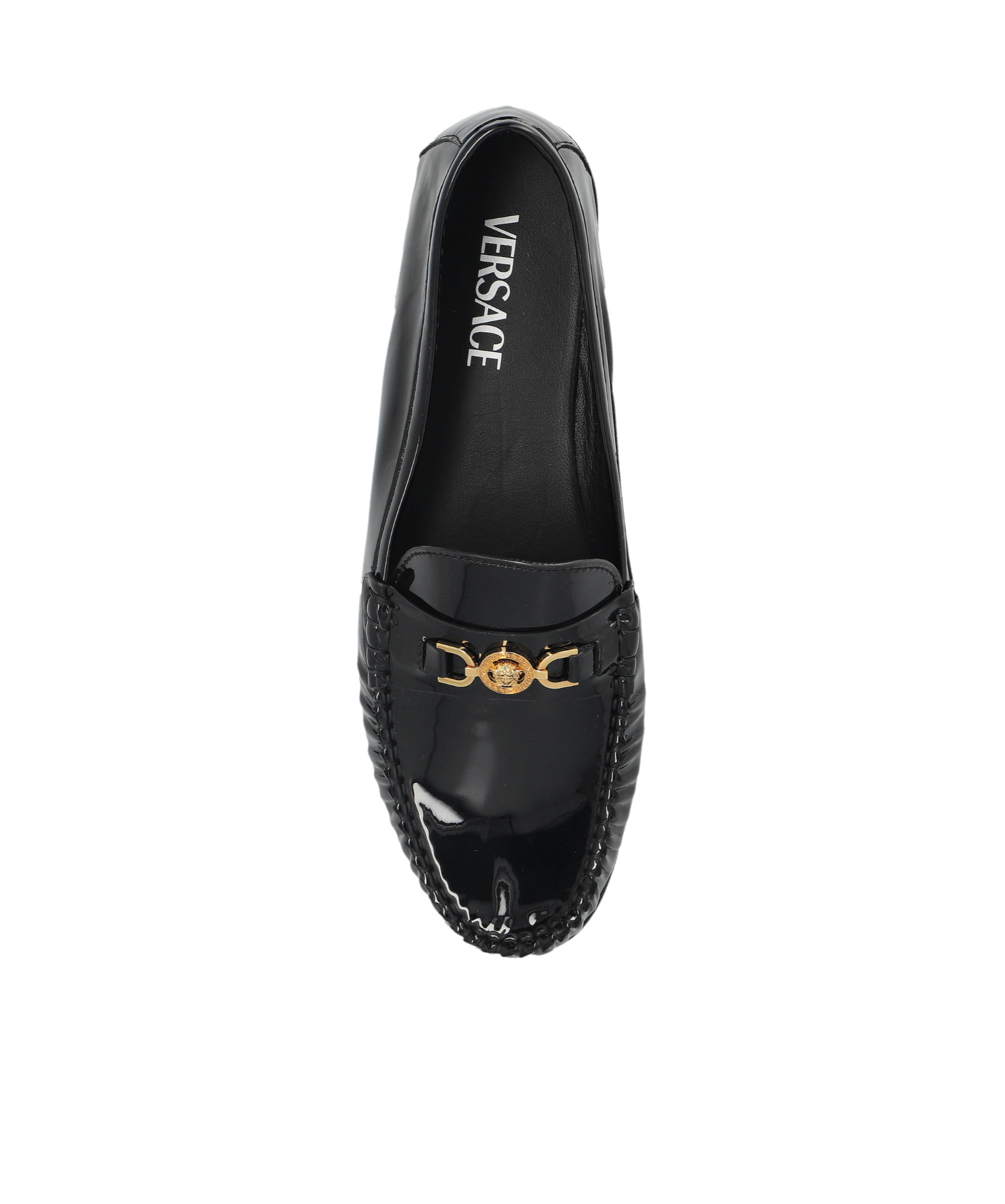 Versace Medusa-plaque Loafers In Black