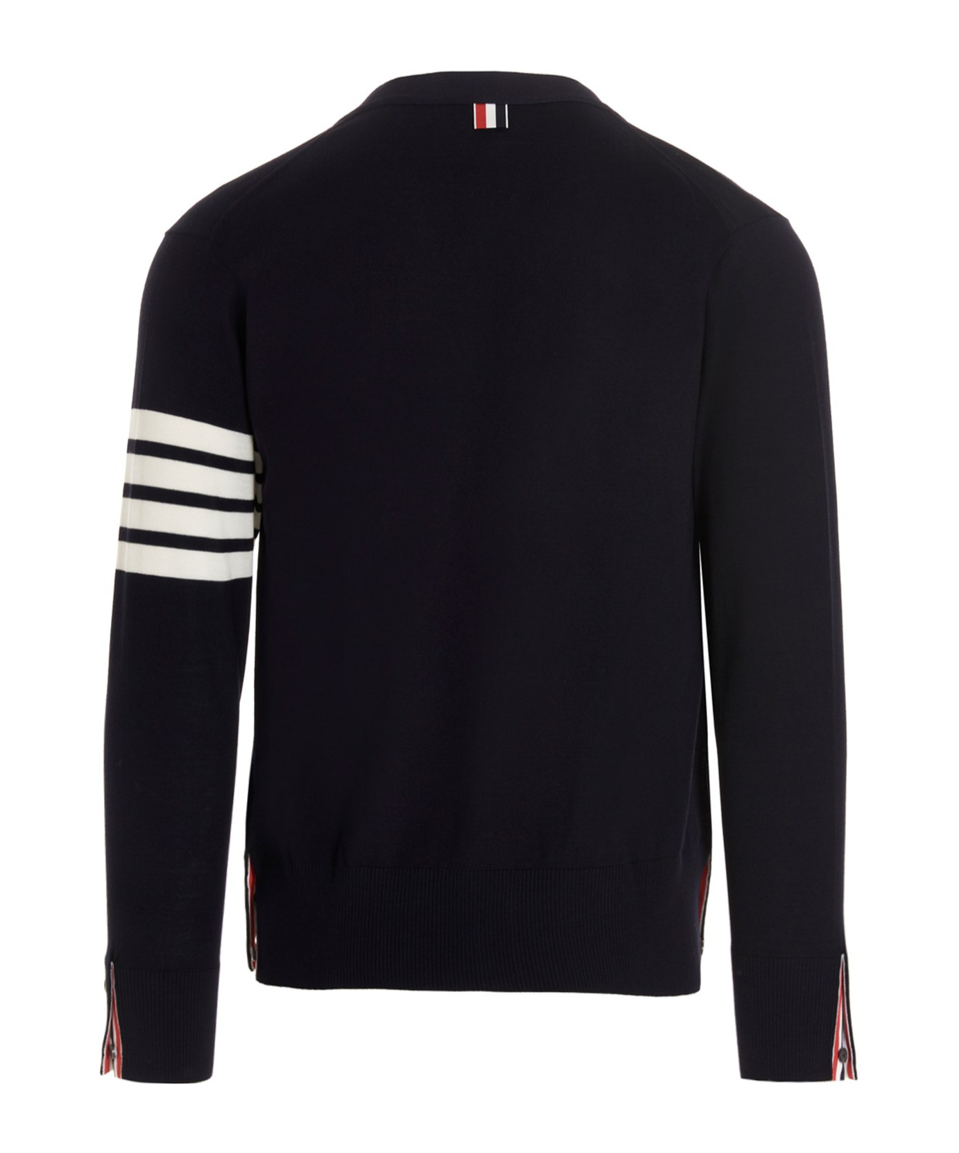 Thom Browne 4-bar V-neck Cardigan In Black