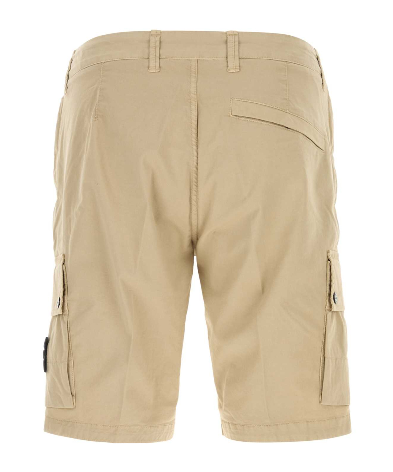 Stone Island Bermuda Cotton Shorts Multiple Pockets In Neutral