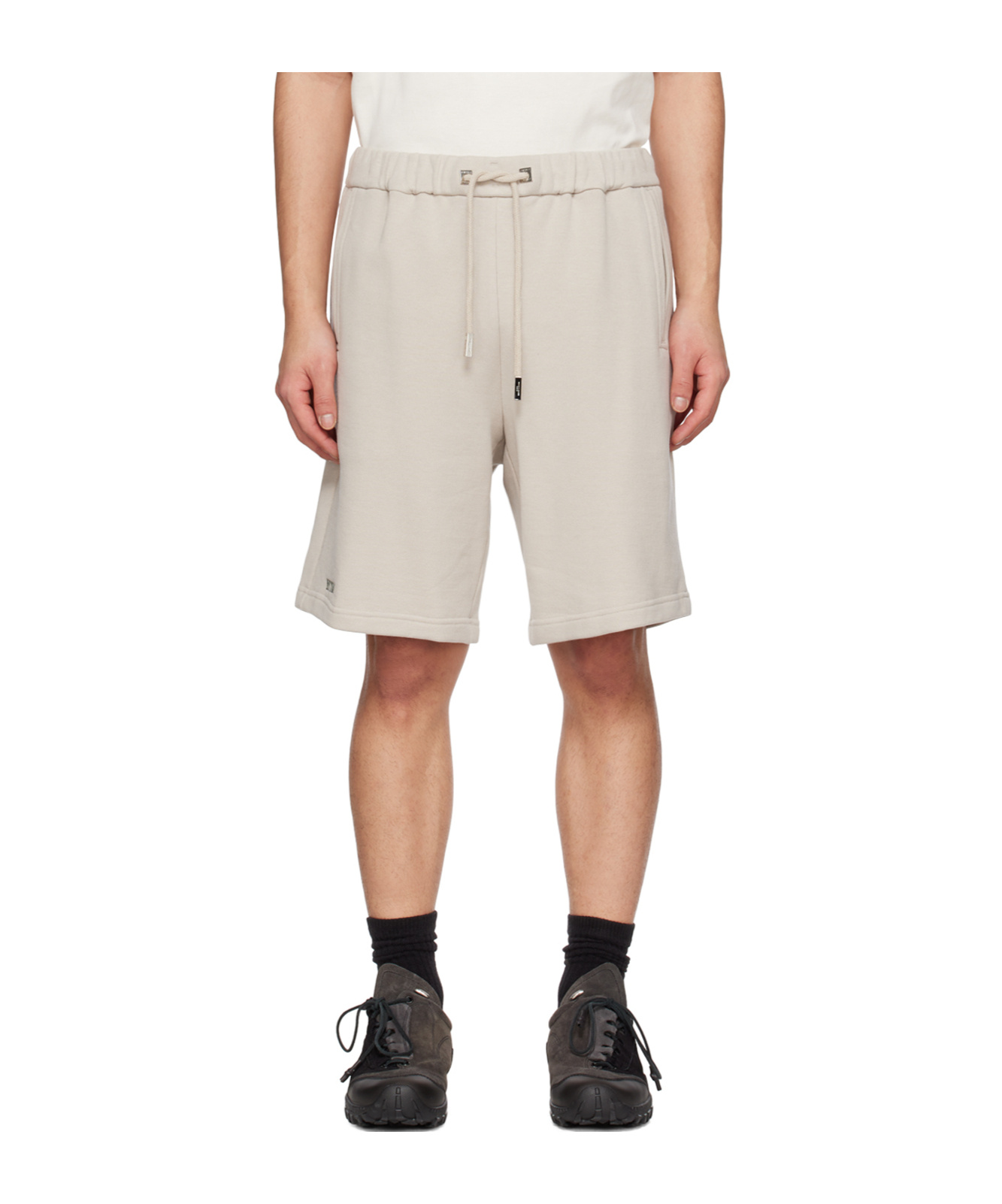 Wooyoungmi Logo Embroidery Cotton Drawstring Shorts In Brown