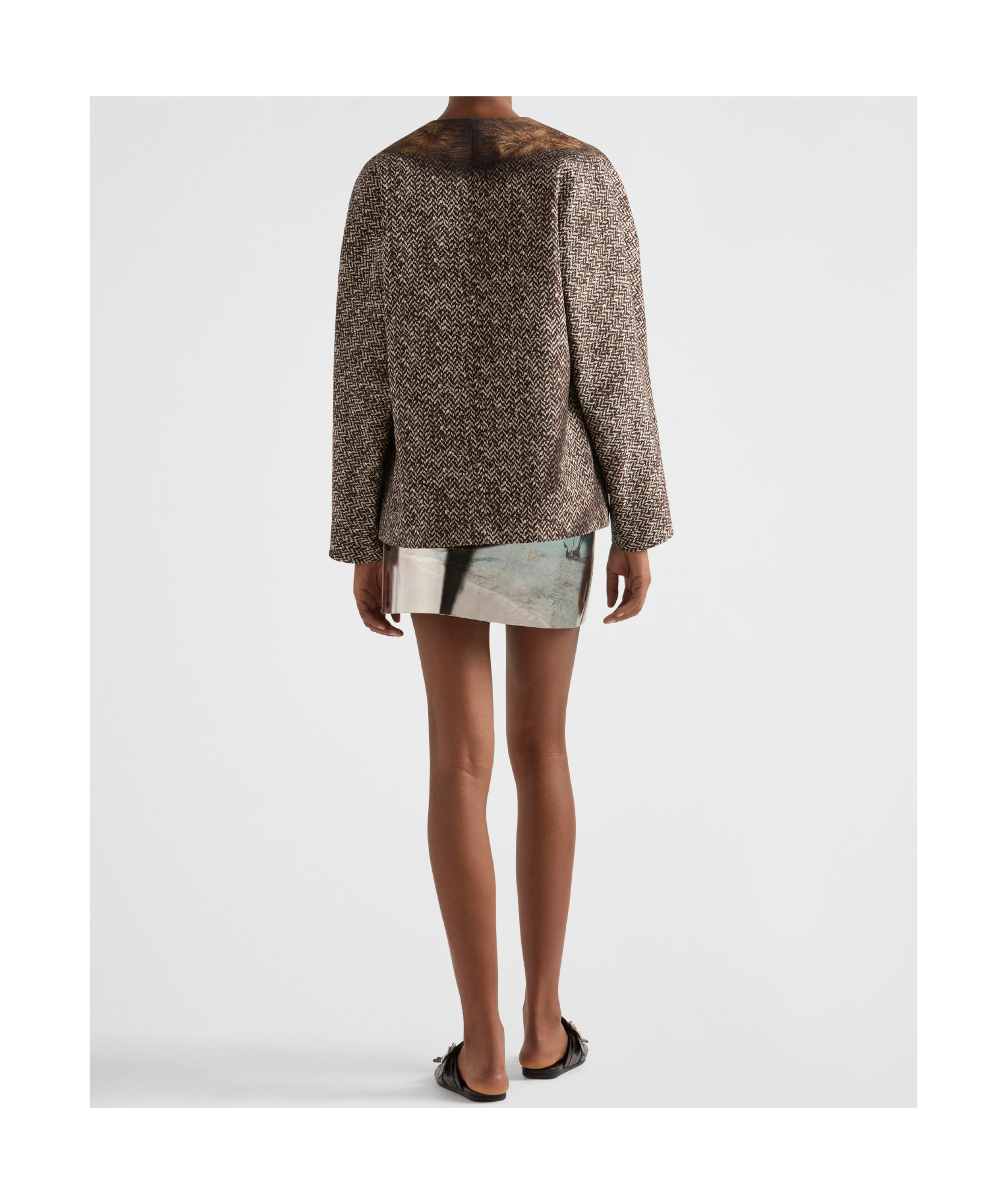 Prada Women Cotton Single-breasted Caban Jacket In Ebony
