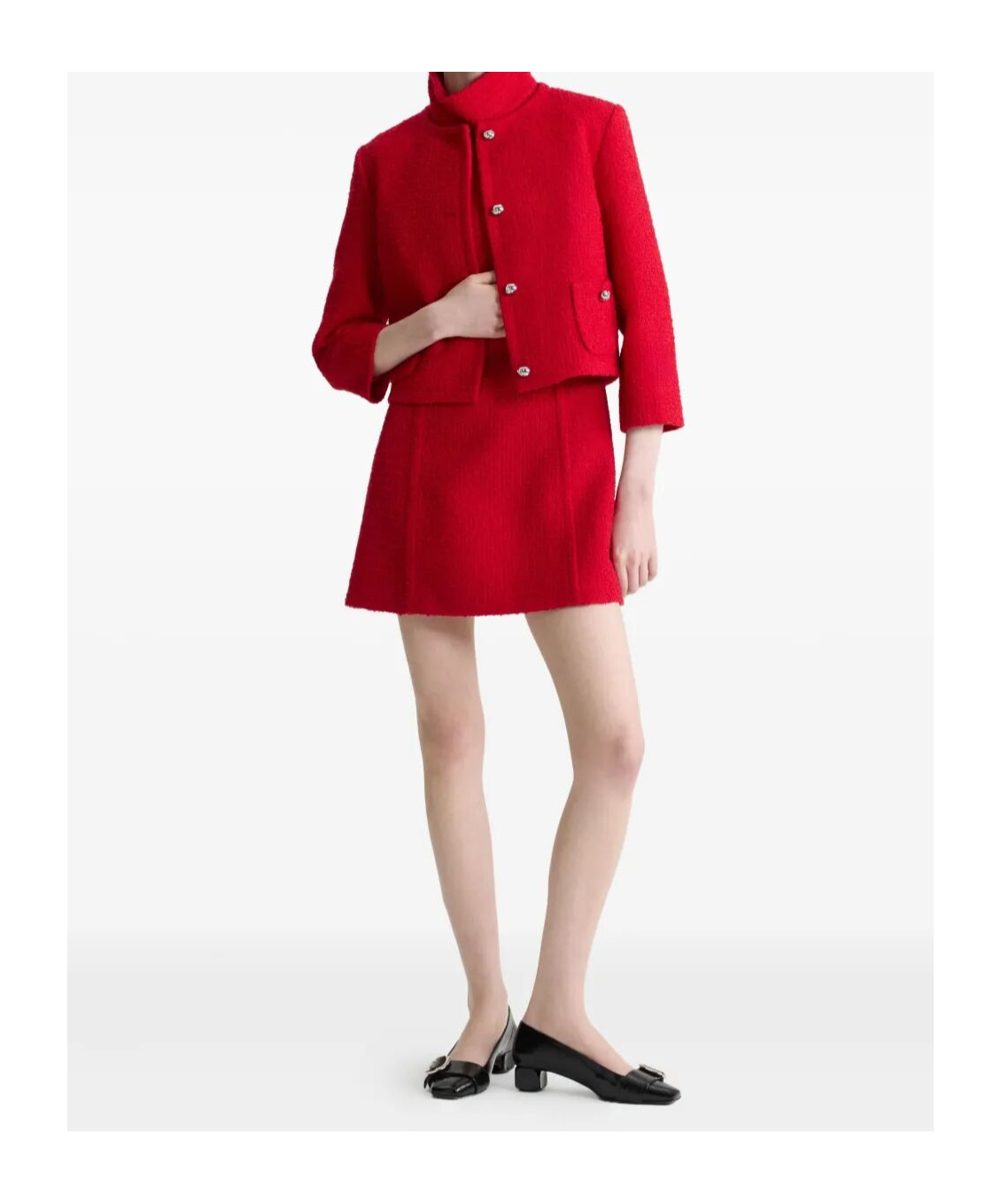 Patou Button-down Long-sleeved Casual Jacket In Red