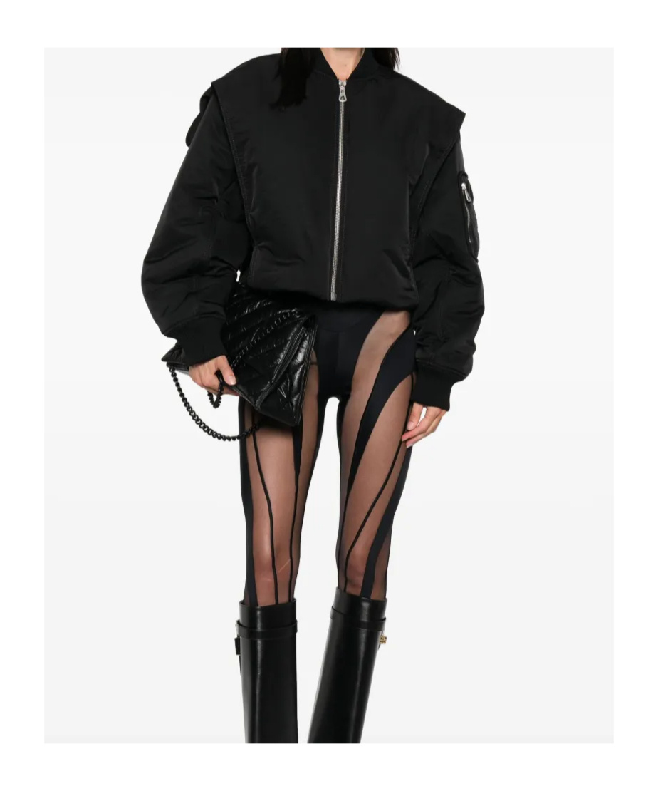 Jean Paul Gaultier Cropped Bomber With Hidden Hood Detail In Black