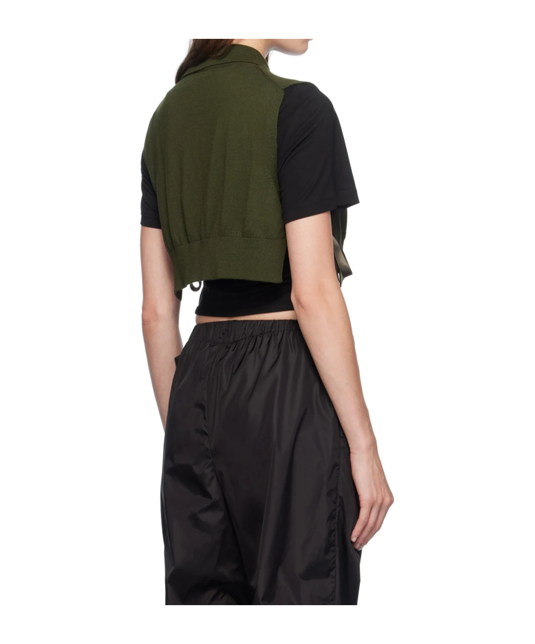 Simone Rocha Embellished Polo Collar Vest In Black
