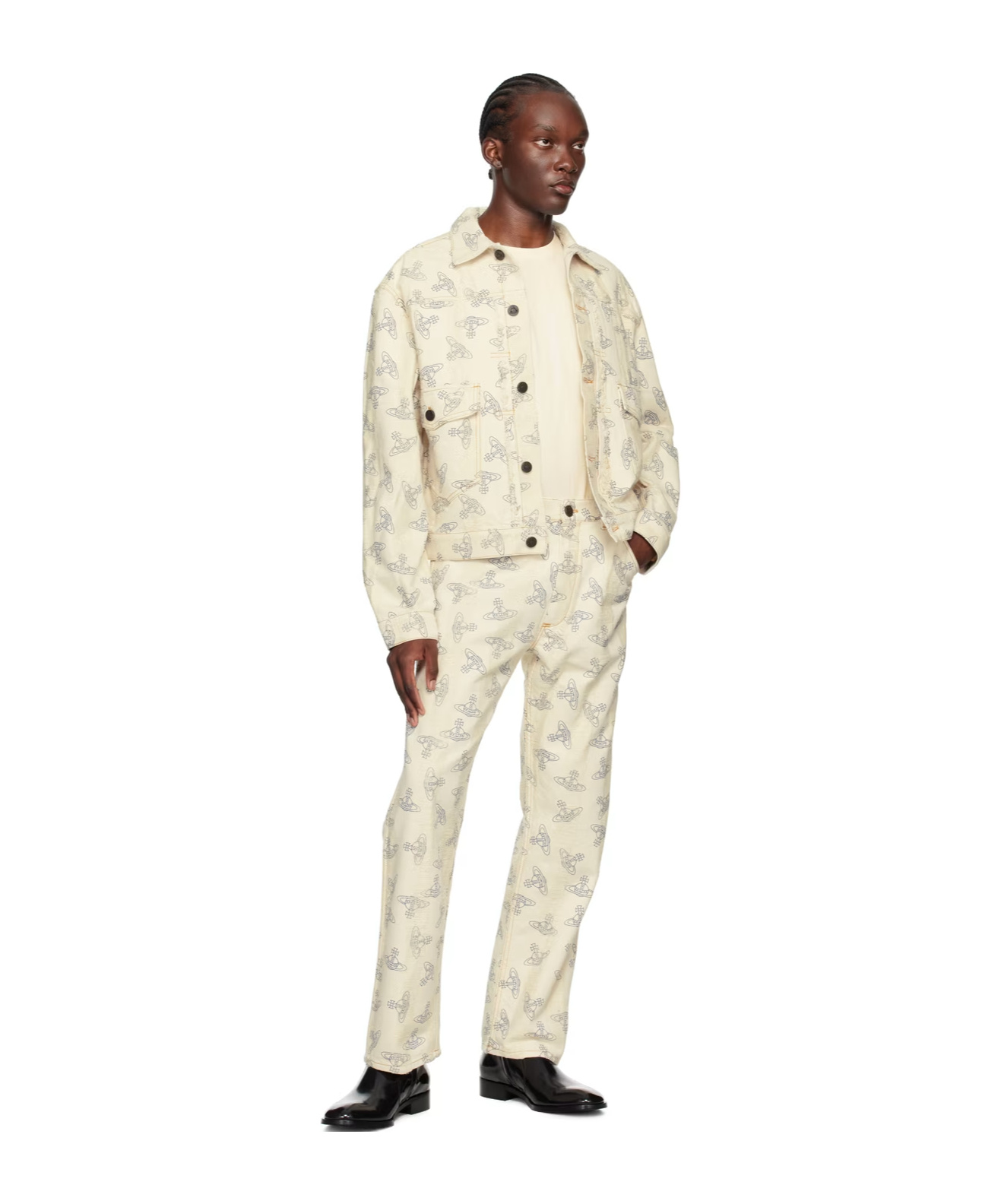 Vivienne Westwood Off-white Marlene Denim Jacket In Nude
