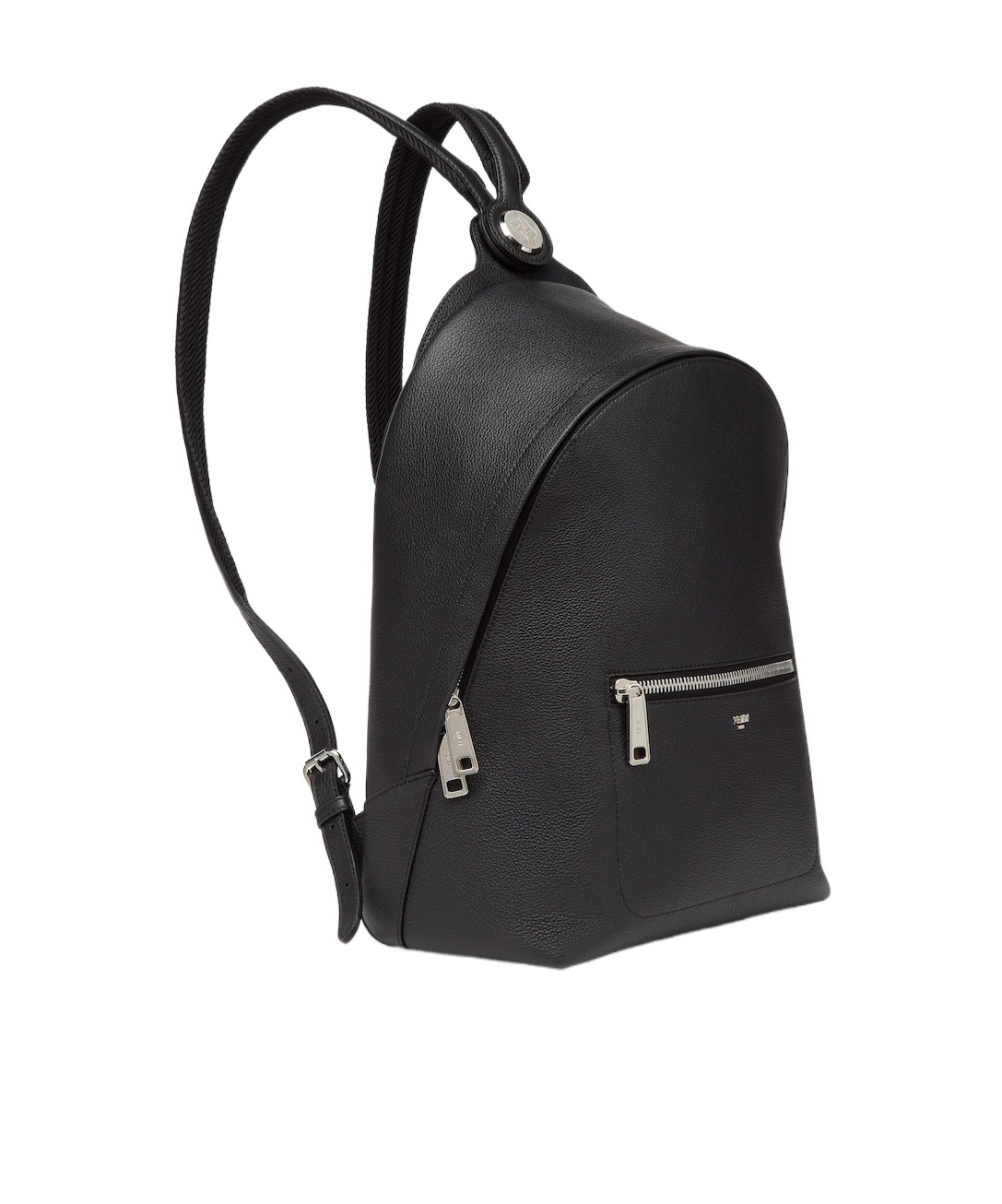 Fendi Medium Grained Leather Backpack In Black