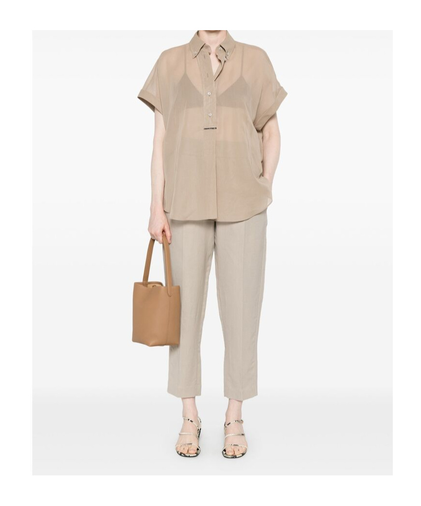 Brunello Cucinelli Short-sleeved Shirt In Nude