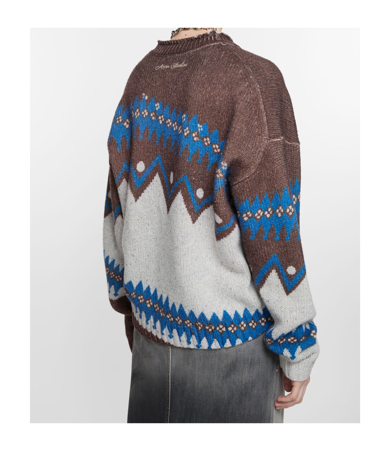 Acne Studios Jacquard Wool Cardigan In White