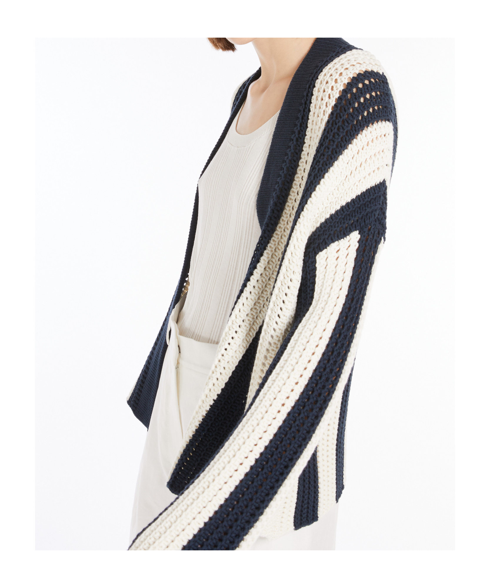 Weekend Max Mara Weekend 2 Gabon Open Cardigan Sweater In Navy Blue