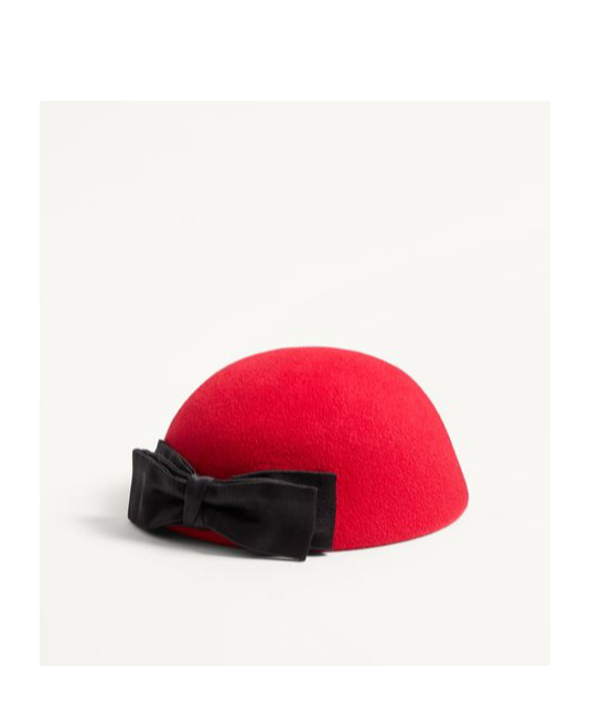 Valentino Vlogo Signature Rabbit Fur And Ribbon Bow Hat