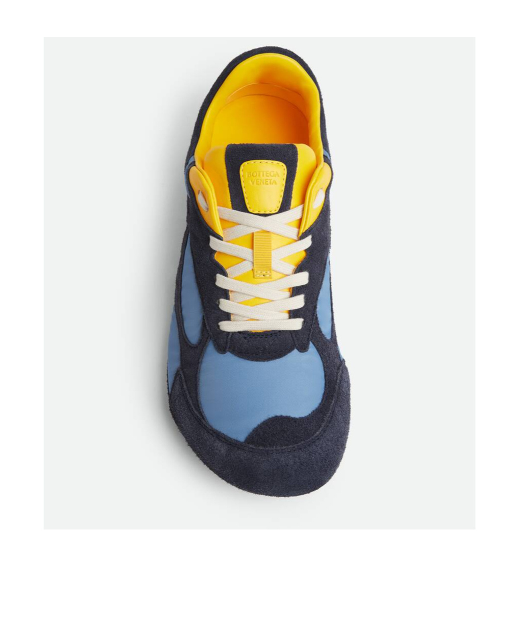 Bottega Veneta Orbit Lite Lace-up Suede And Nylon Sneakers In Blue