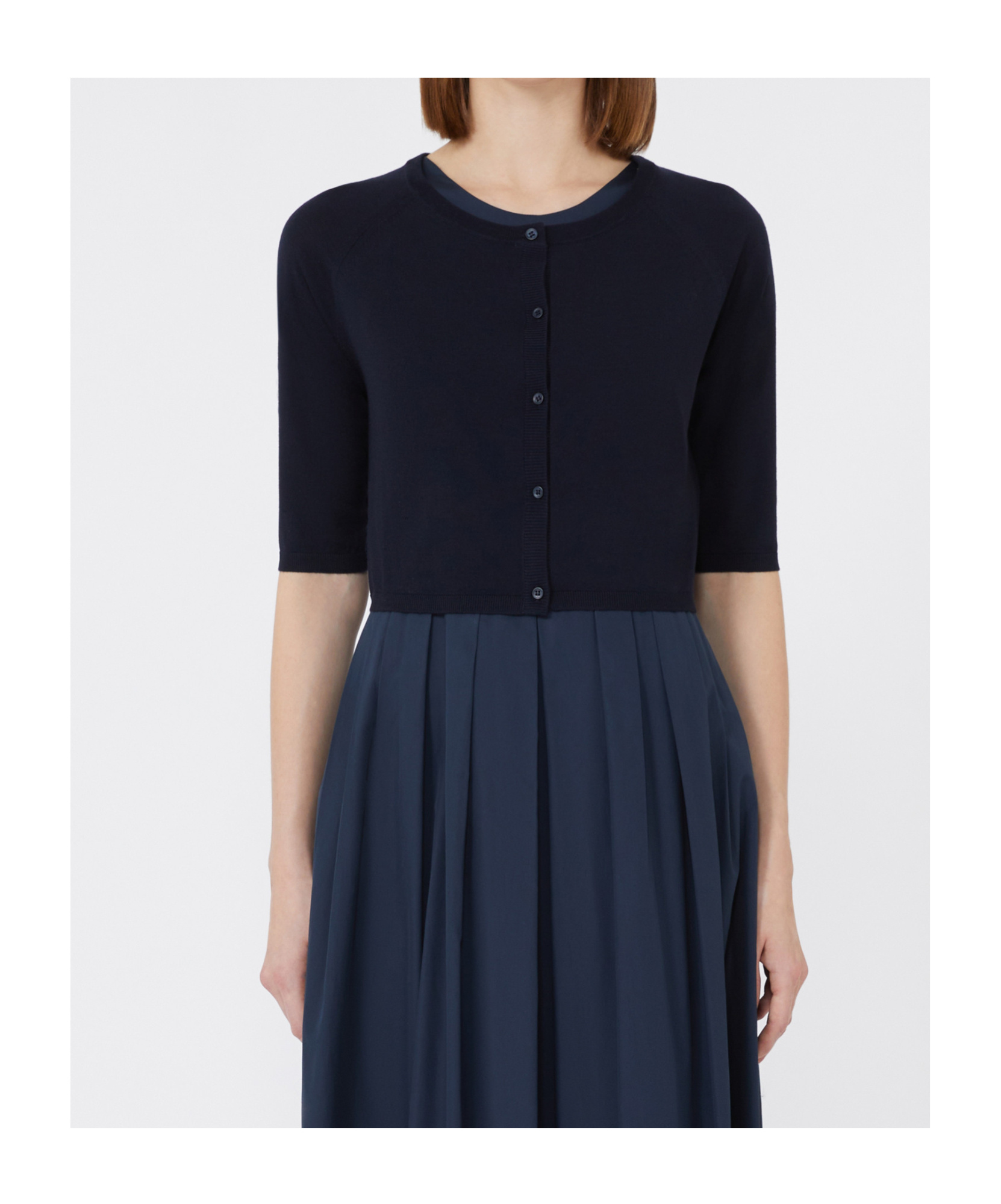 Max Mara Short Wool Cardigan In Black
