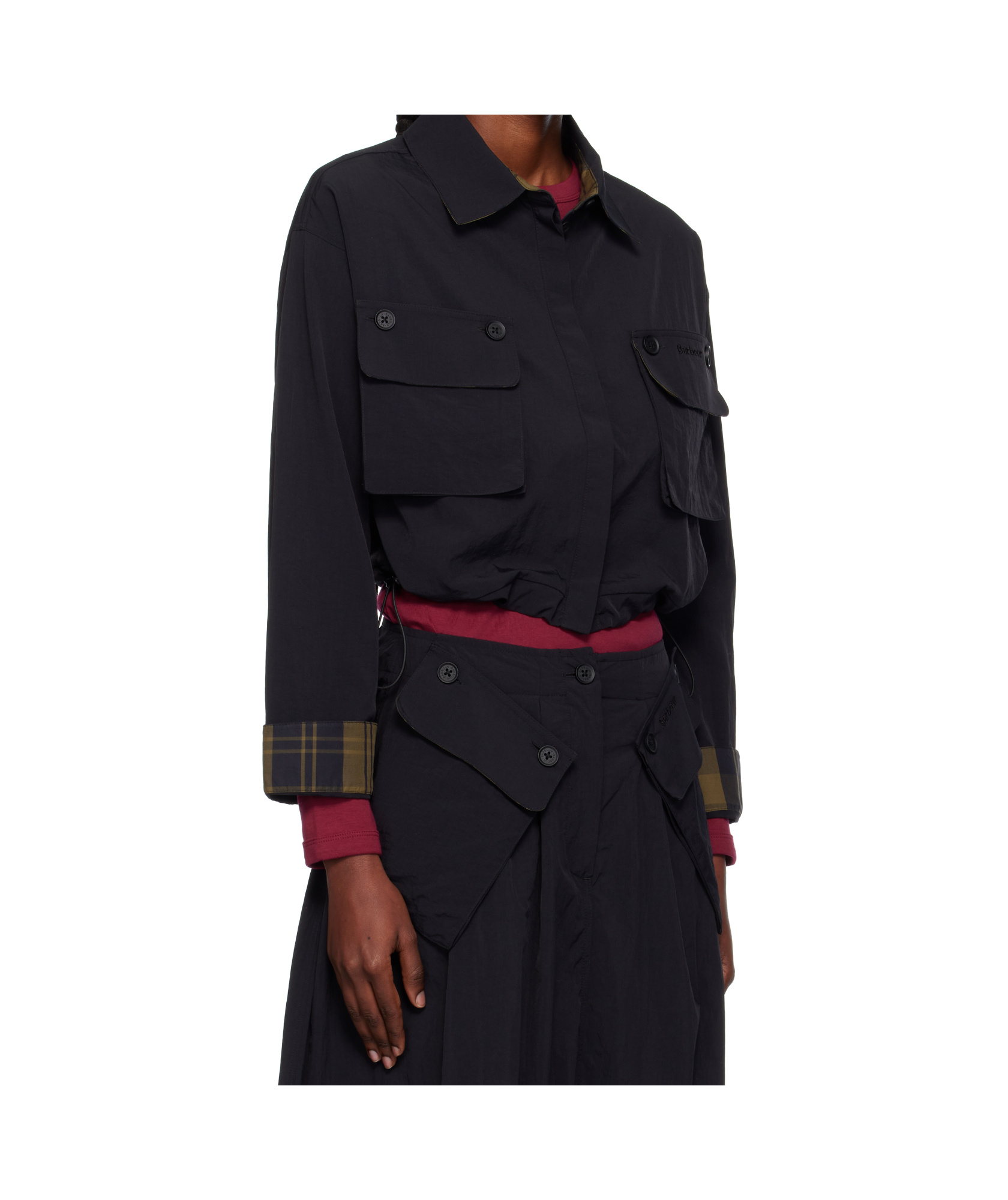 Barbour Klara Cropped Shirt In Black