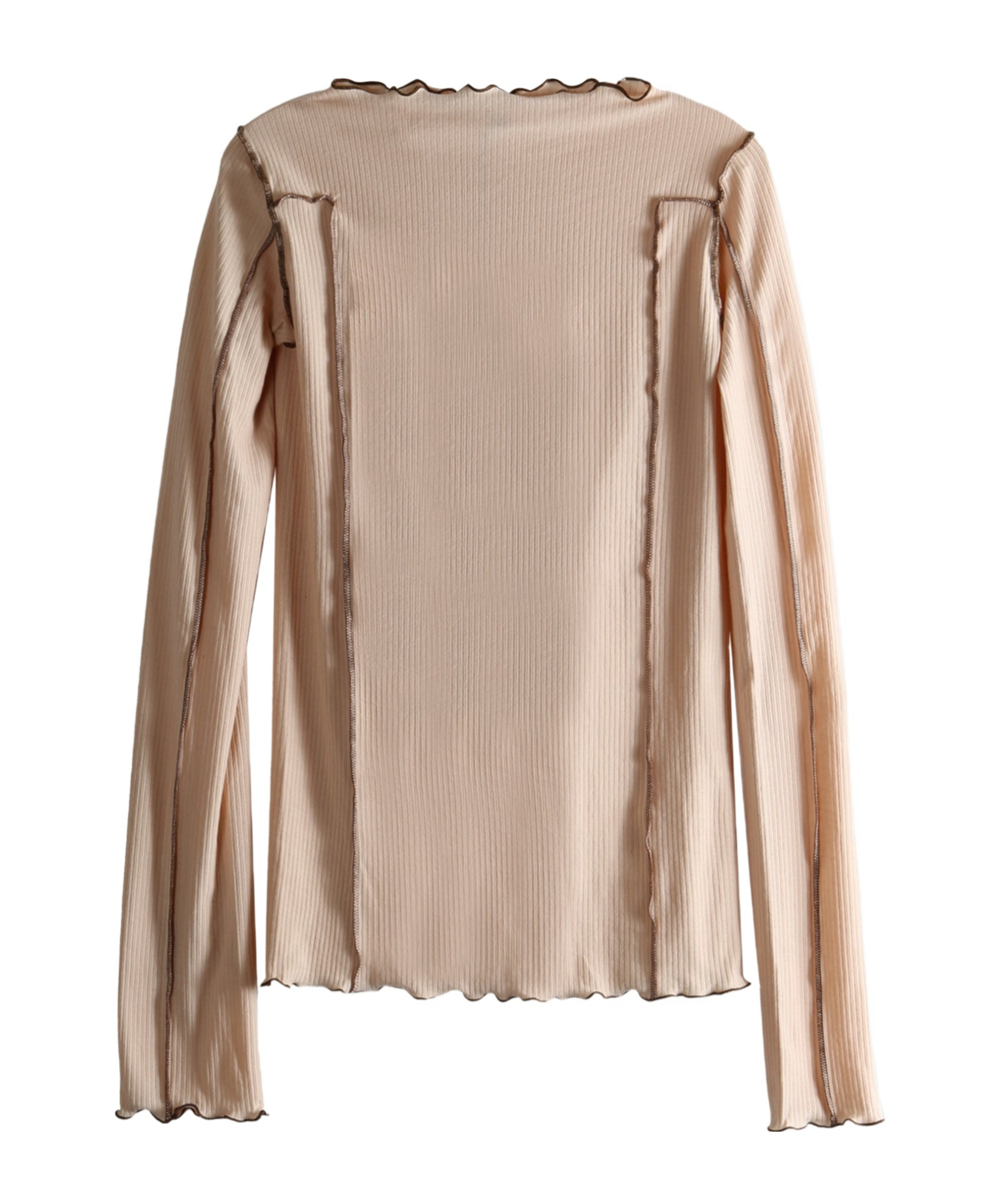 Baserange Boat Neck Long-sleeved T-shirt In Brown