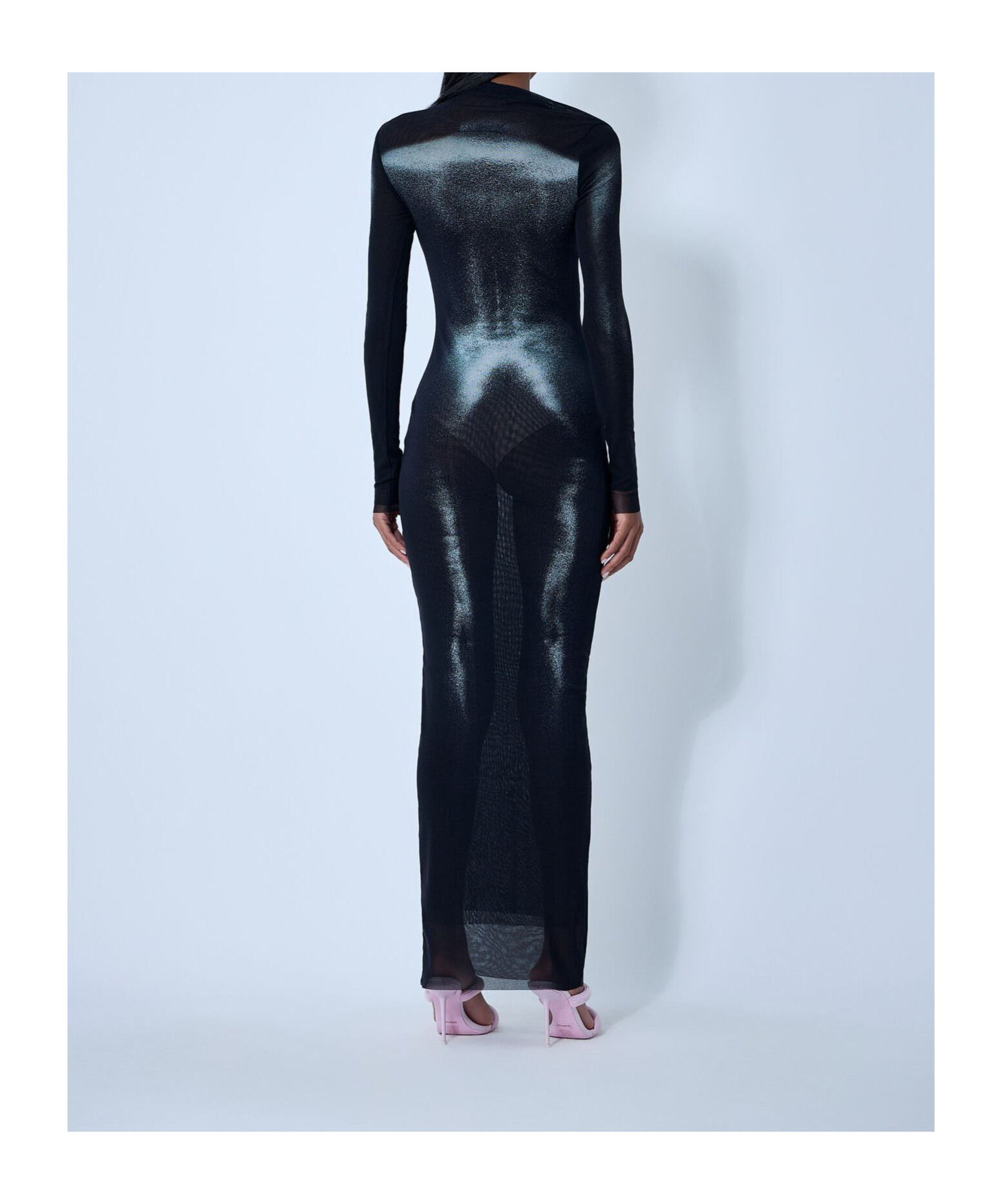 Jean Paul Gaultier Printed Maxi Dress In Blue