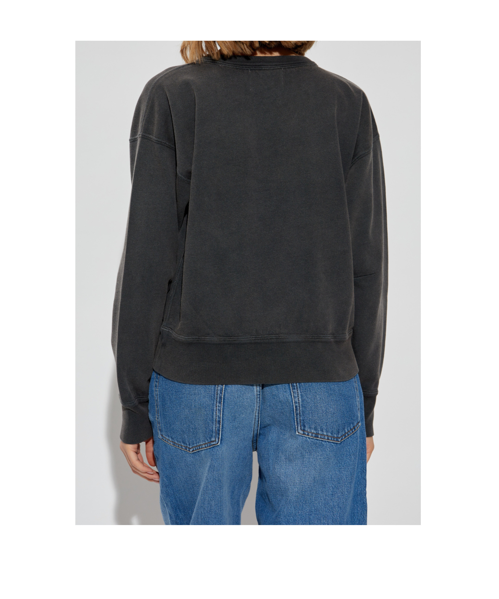 Isabel Marant Étoile Round-collar Long-sleeve Hoodie In Black