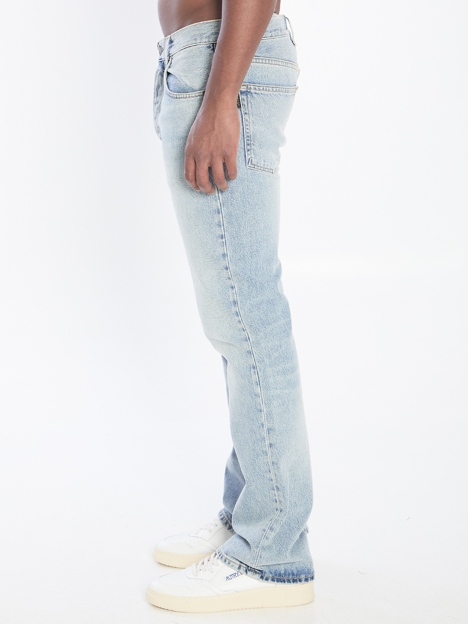 Haikure Light-wash Five-pockets Bootcut Jeans In White