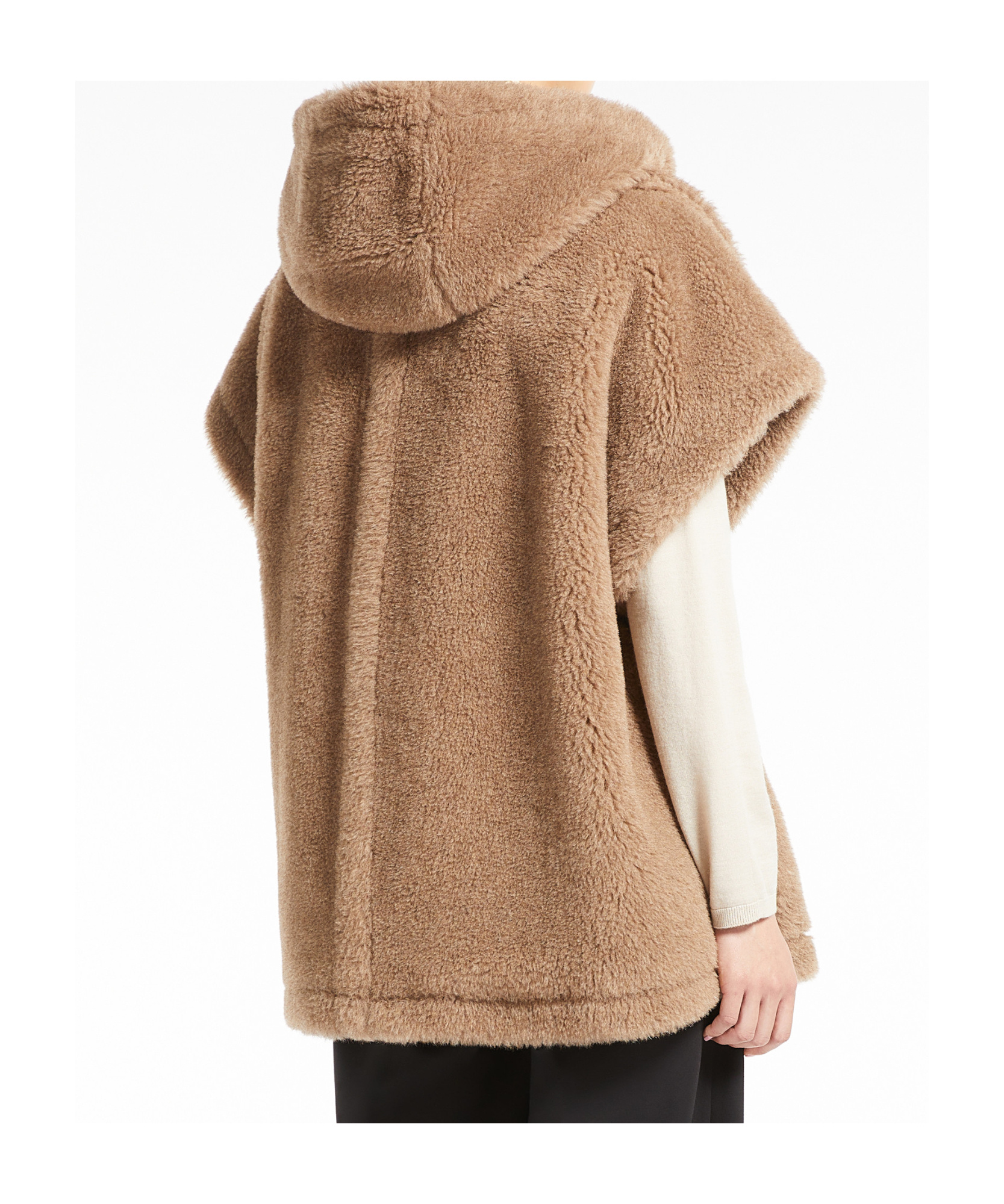 Max Mara Alpaca And Wool Silk Belted Jacket In Brown