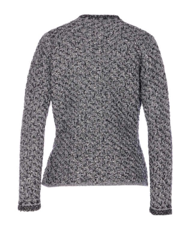 Fabiana Filippi Dark Blue Sequin Tweed Jacket With A Denim Effect In Black