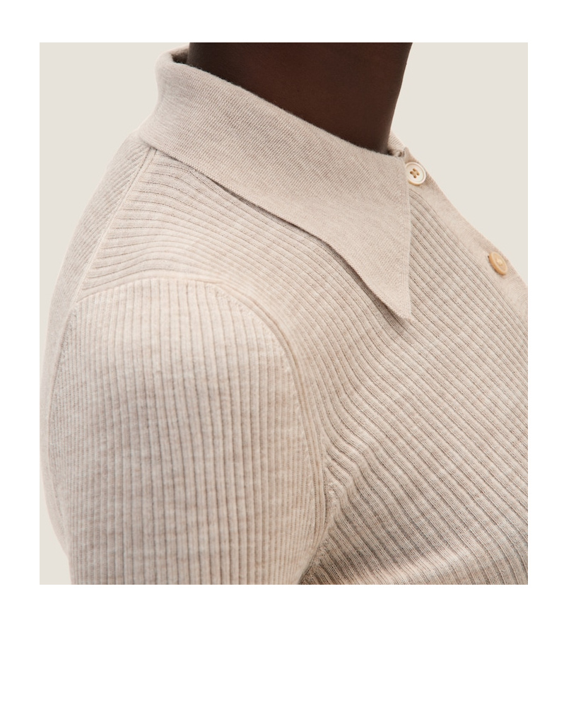 Miu Miu Cashmere Knitted Polo Shirt In Nude