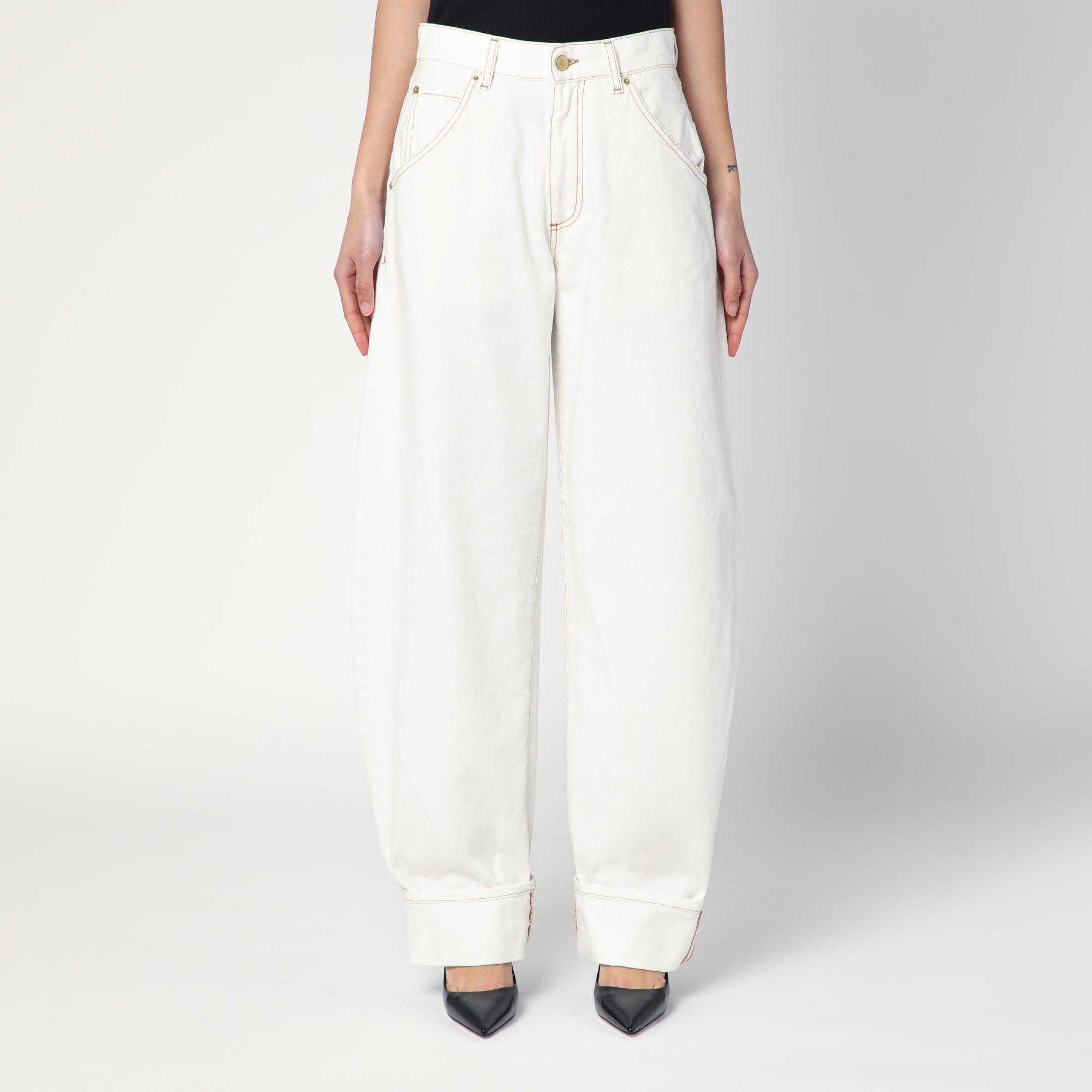 Darkpark Khris White Balloon Jeans In Gray
