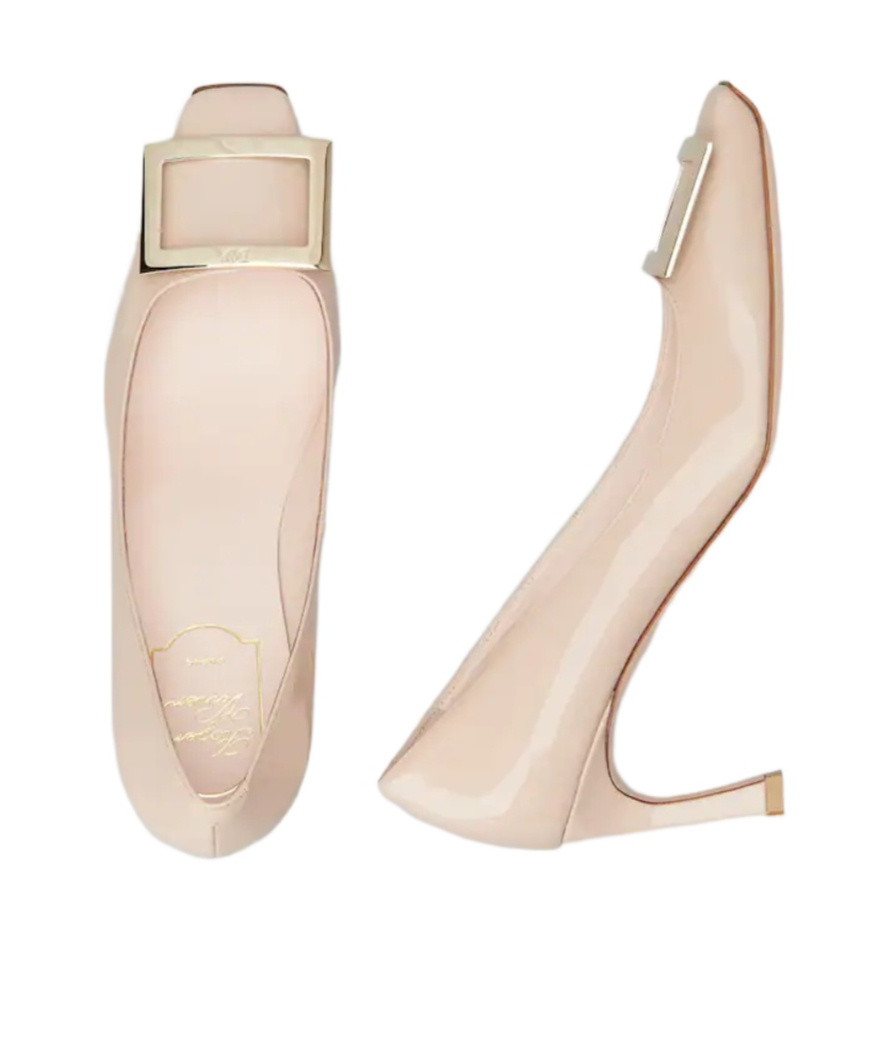 Roger Vivier Trompette 70 Calf Leather Pumps In Nude