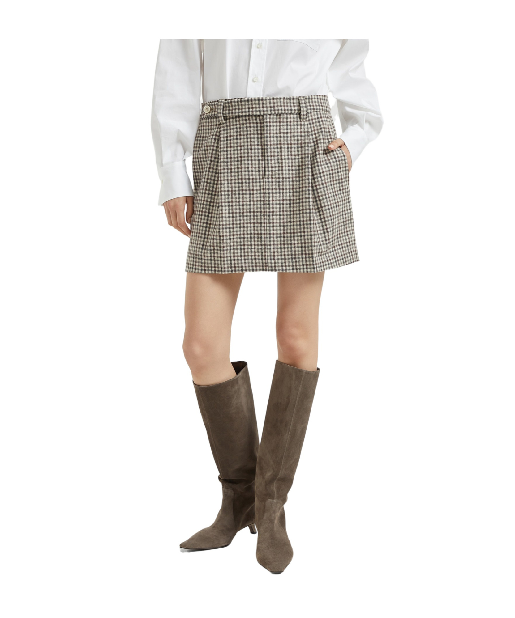 Brunello Cucinelli Virgin Wool Checked Flannel Mini Skirt In Multi