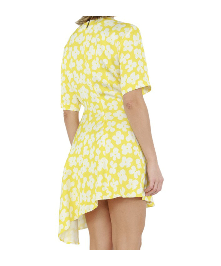 Msgm Short-sleeved Dress In Yellow