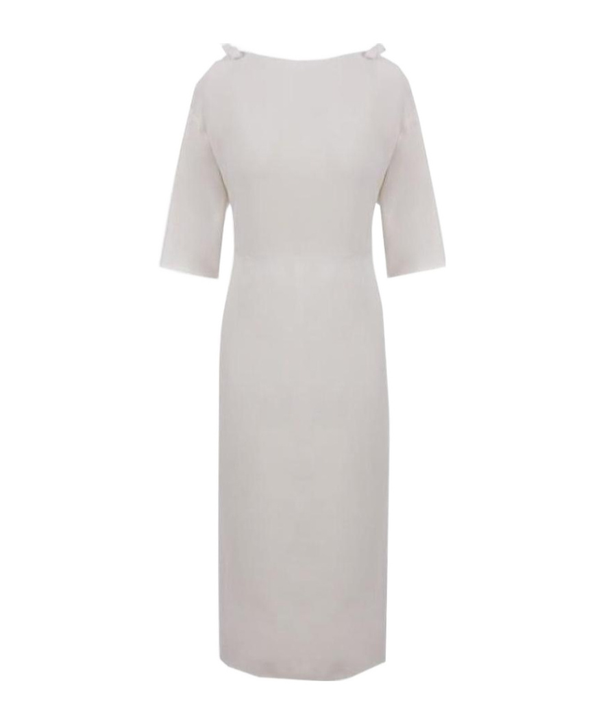 Valentino Bow-detail Mid-length Dress In White