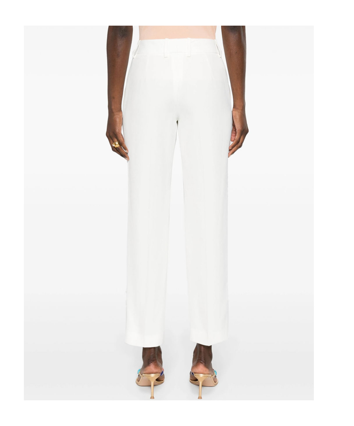 Ermanno Scervino Tailored High-waist Trousers With Subtle Pleats In White
