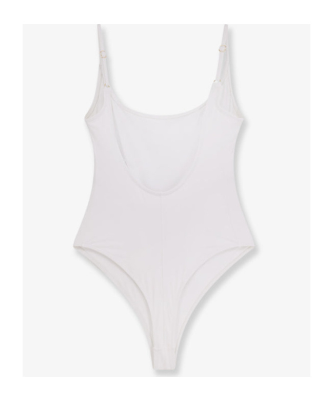 Elisabetta Franchi Logo-print Swimsuit In White