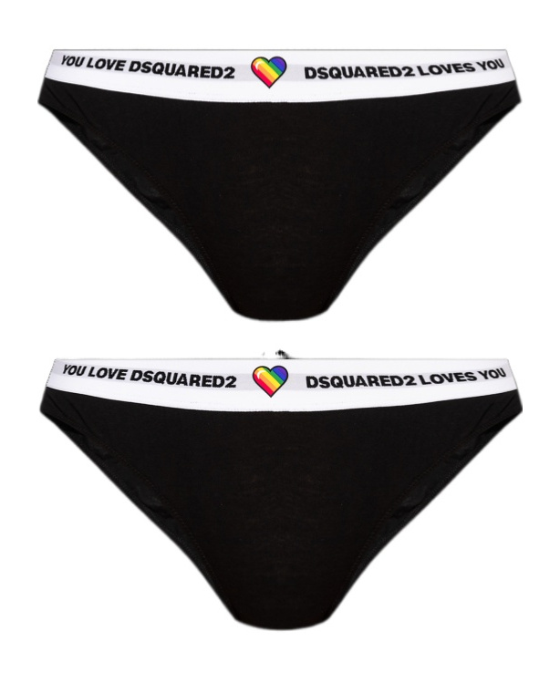 Dsquared2 2 Pieces Of Logo Briefs In Black