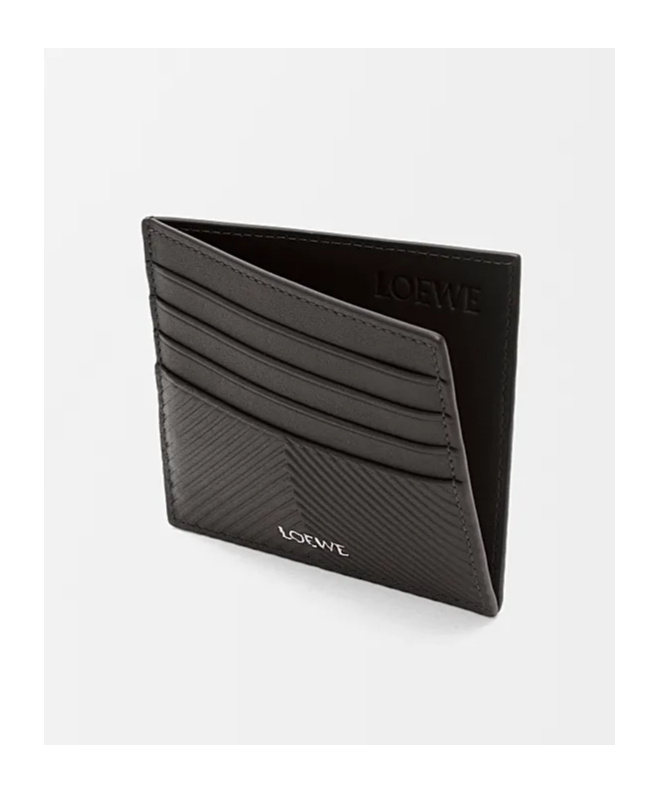 Loewe Open Cardholder In Textured Classic Calfskin In Brown