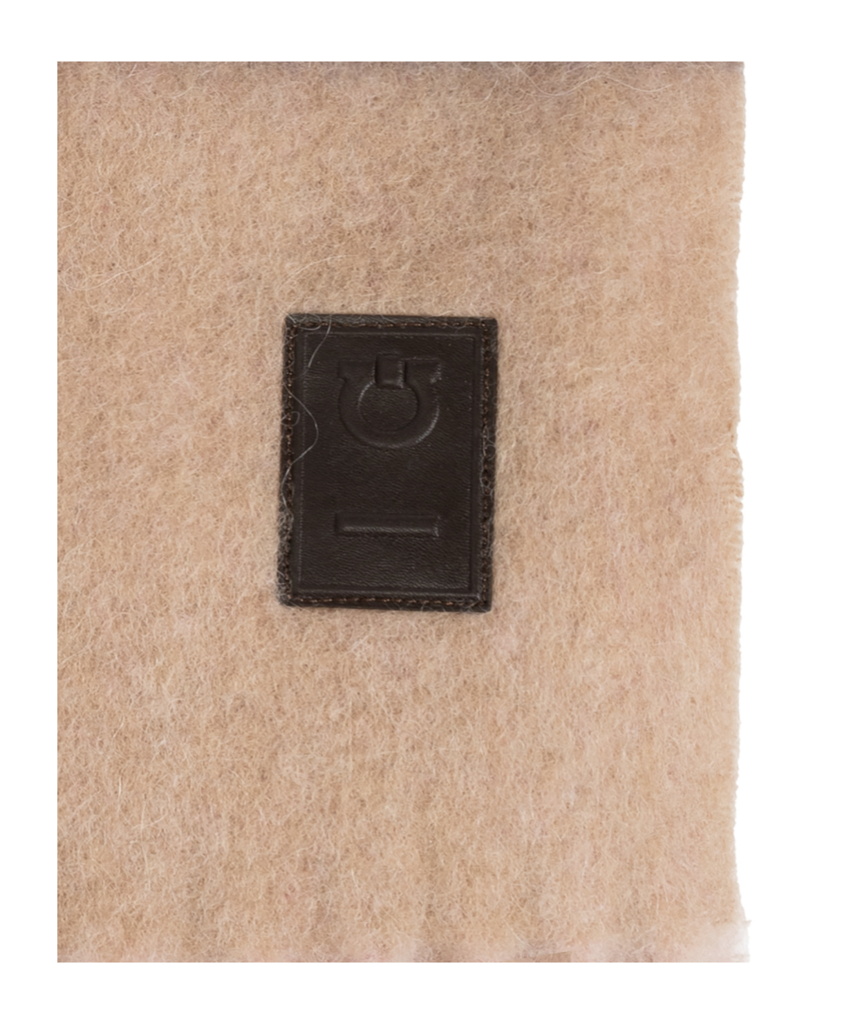 Ferragamo Colorblocked Wool Fringed Scarf In Nude