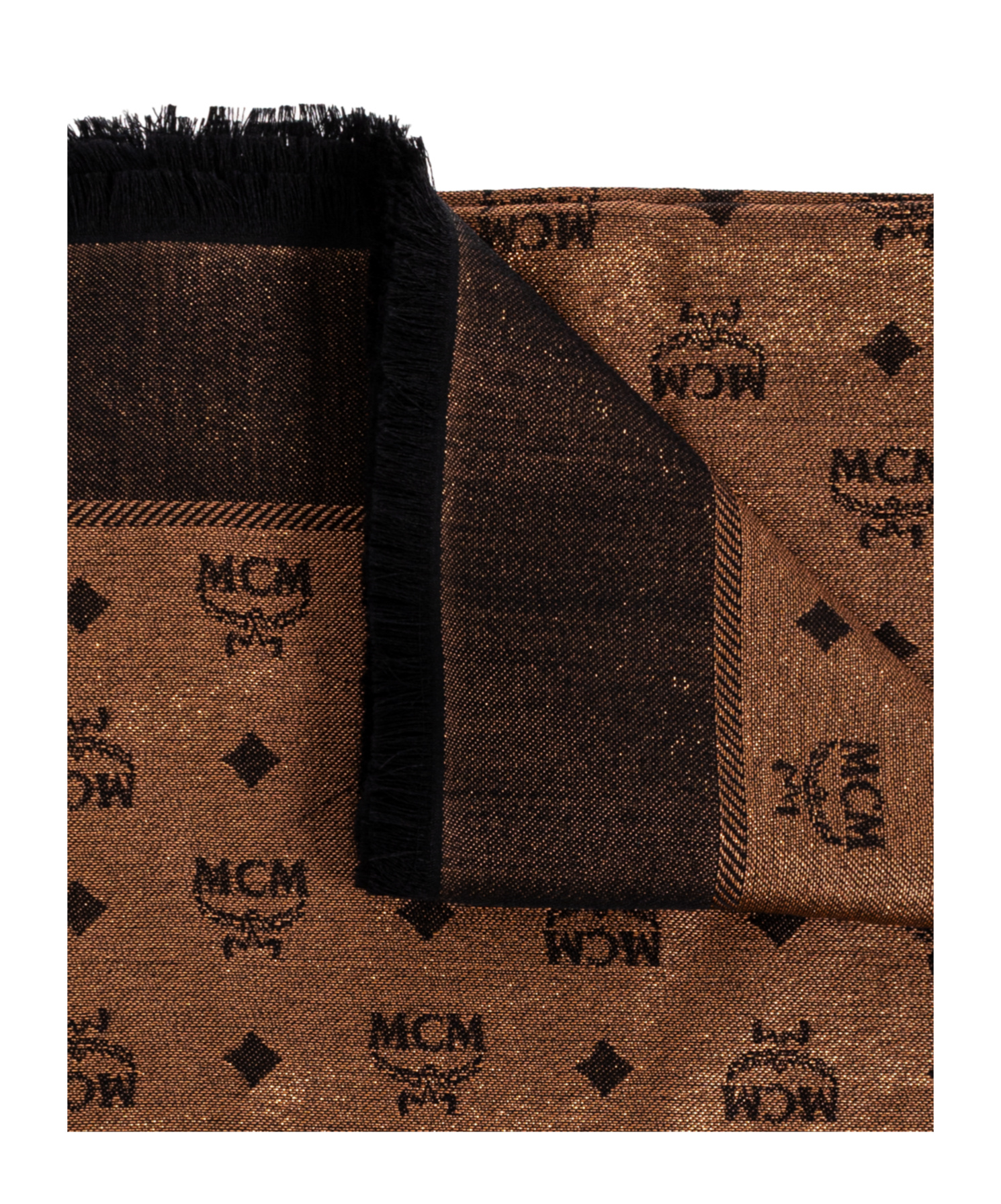 Mcm Fringed Scarf In Brown