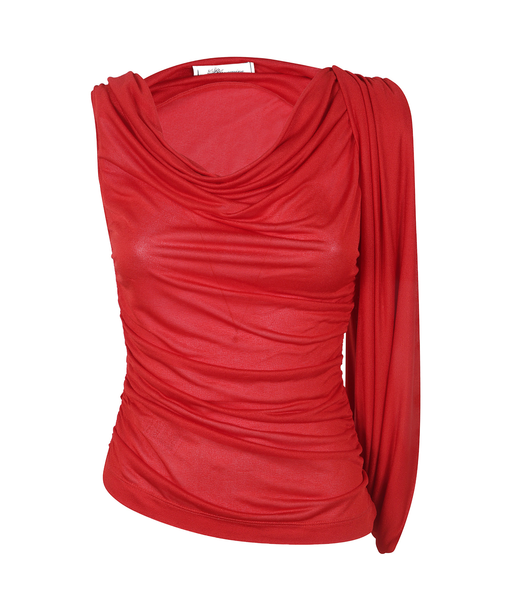 Blumarine Pleated Blouse In Red