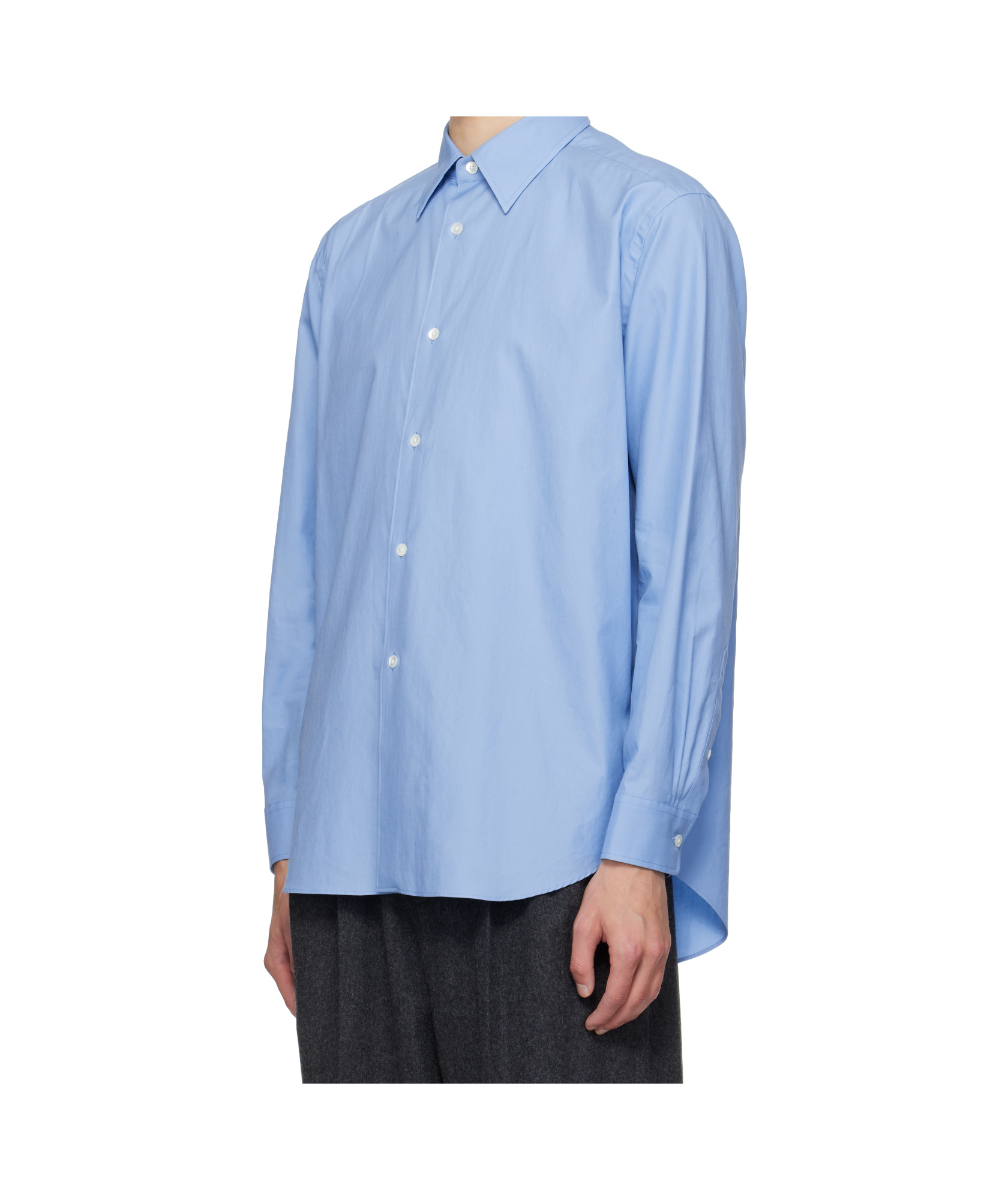 Auralee Long-sleeved Shirt In Blue