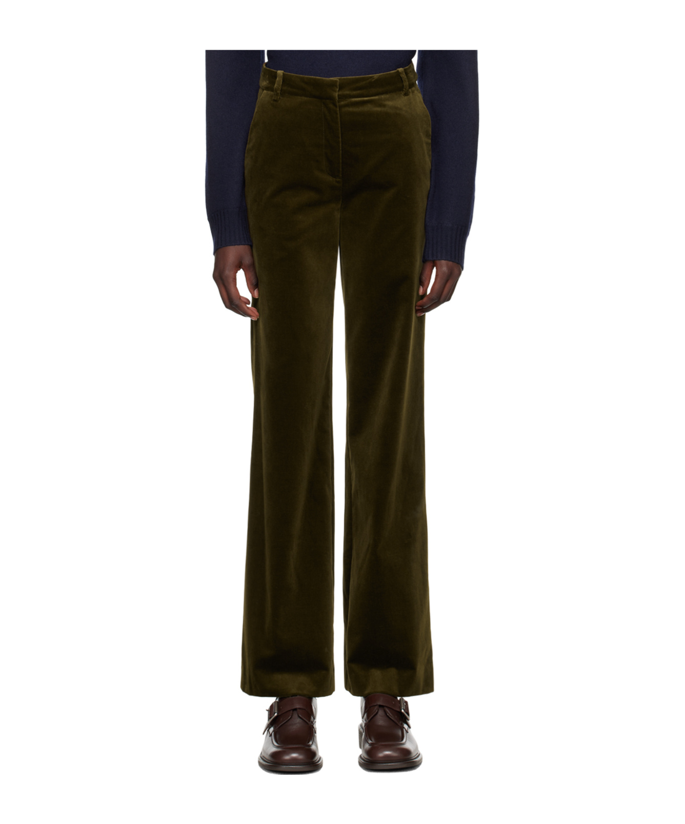 Apc Khaki Margaret Trousers In Black