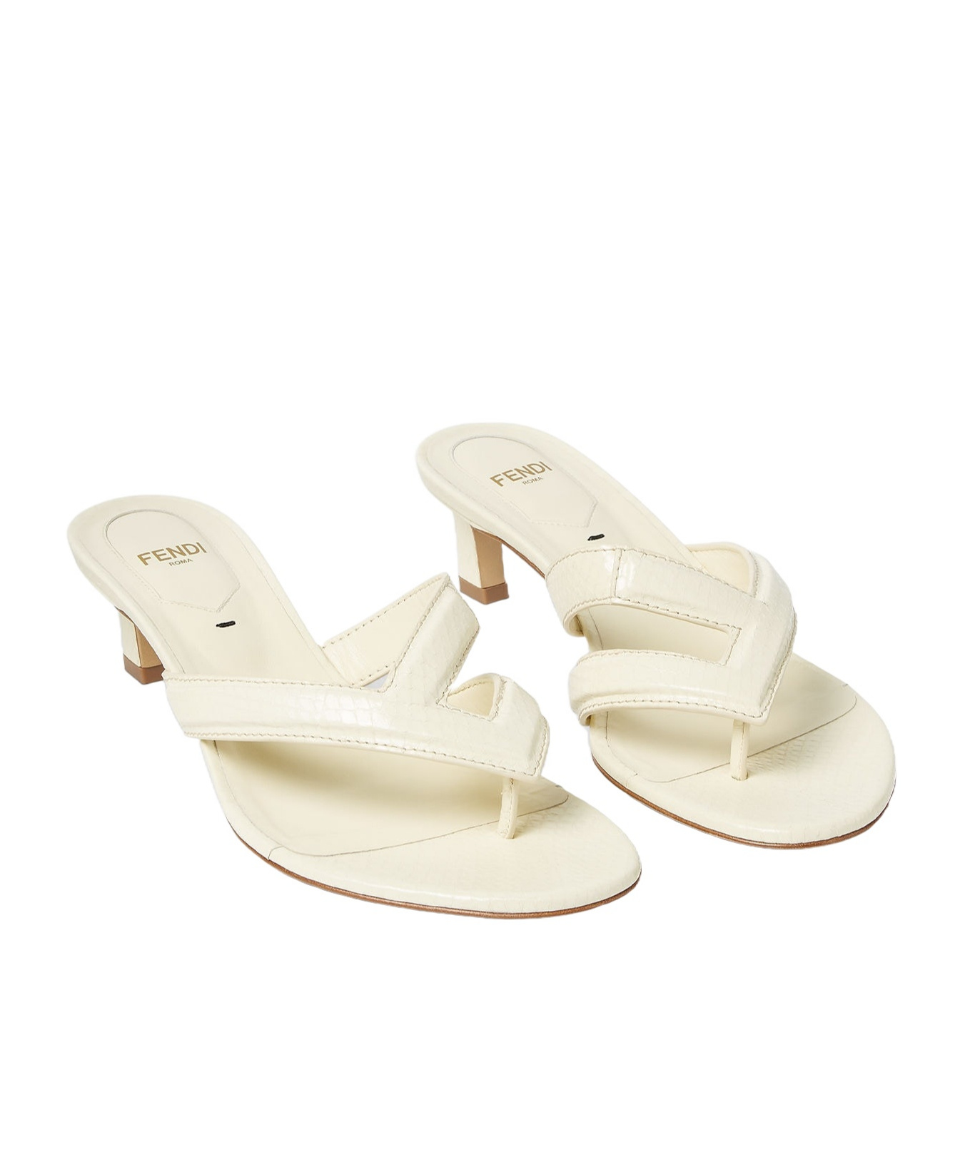 Fendi Light Yellow Open Toe Sandals
