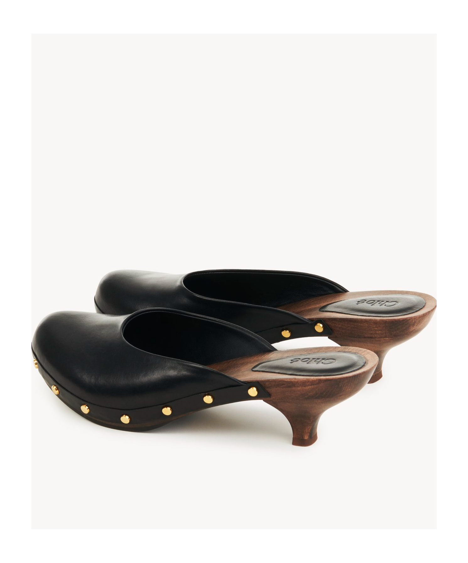 Chloé Judith Kitten Heel Clog In Black
